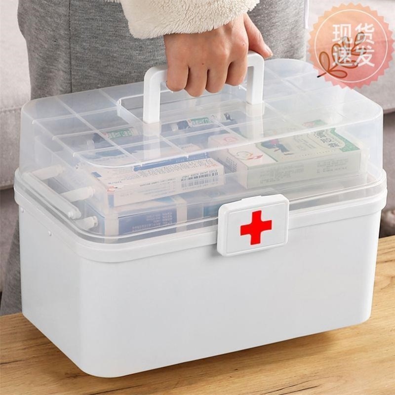 药箱多层医药箱家用大容量全套急应医护医疗药Q品药物收纳透明药