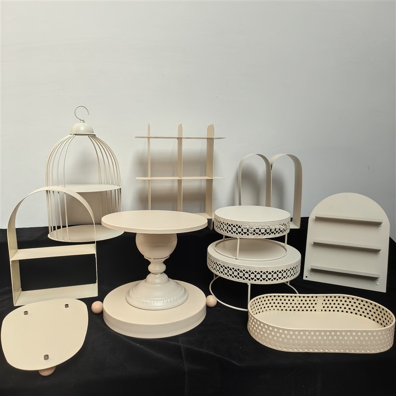 奶油色甜品台j展示架摆台摆件茶歇摆台摆件蛋糕架子