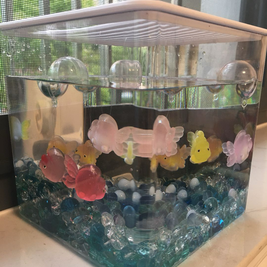 迷你装饰品水族箱造景风水摆件夜光可悬浮好运小胖锦鲤漂浮玩具