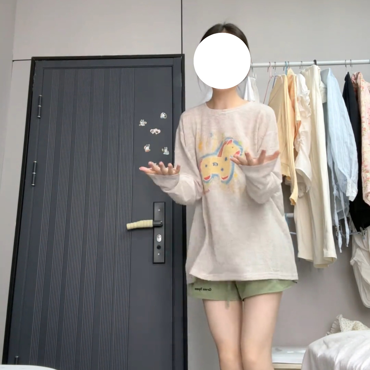 女士百搭防晒薄款长袖t恤女夏季2026印花防晒罩衫休闲慵懒风上衣