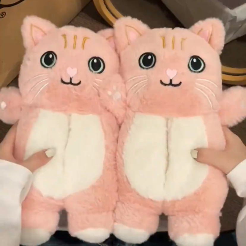 懒人面包鞋舒适踩屎感可爱地板拖鞋搞怪猫咪玩偶棉鞋女冬季一脚蹬