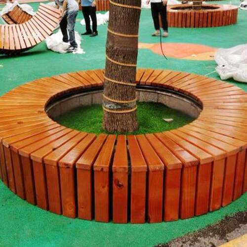 定 制户外防腐围树椅树椅jls7MM8木木形圆庭塑院防腐木座椅树池幼