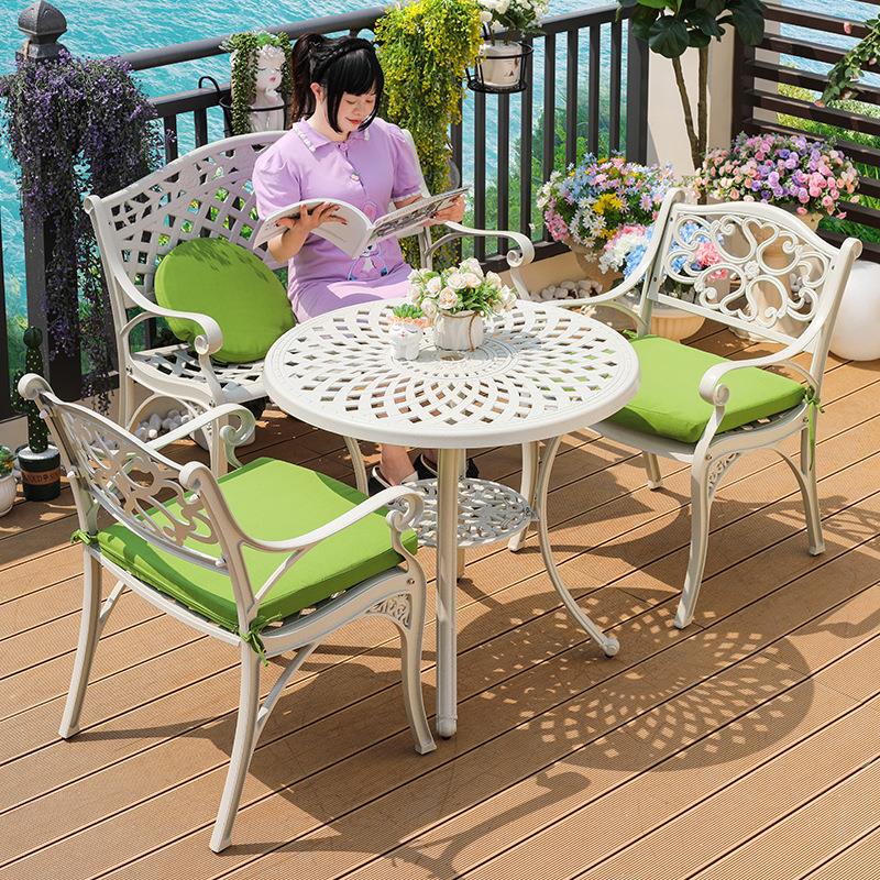 户外铸铝阳24417-1台桌椅组庭合别墅庭花院露天休闲茶椅桌室外院