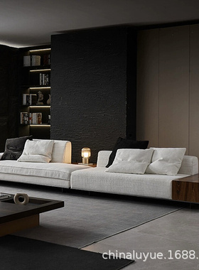 意式极简罗杰布艺沙发直排转角组合轻奢别墅客厅大平层户型厂家