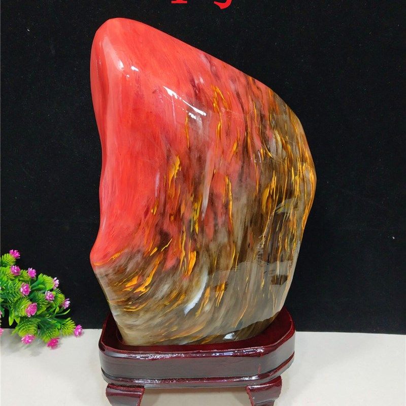 包邮巴西琉璃七彩水晶石头收藏鸡血石原石观赏石奇V石客厅桌面摆