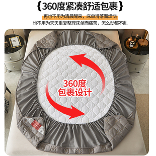 A類純棉刺繡夾棉加厚床笠單件床罩乳膠床墊保Q護罩防塵棕墊套防滑
