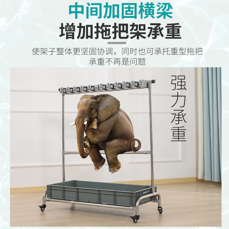 不锈钢拖把架可移动落地式u扫把挂架置物架子墩布挂钩收纳清洁工