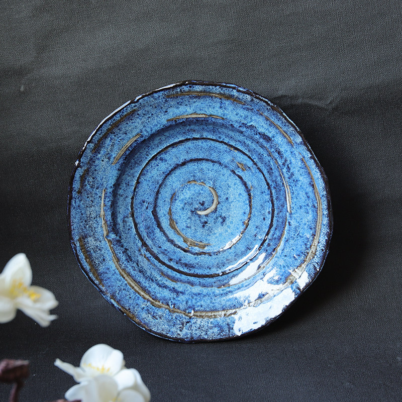 日式创意餐具手工螺纹刺身碗复古陶瓷F沙拉碗酒店炒菜盘汤盘水果,餐饮具,盘,淘宝优惠券,粉丝福利购,淘宝优惠卷