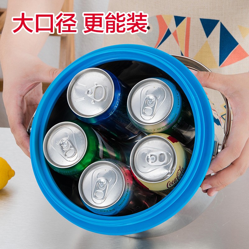 4L不锈钢保温饭盒大p容量提锅双层家用保温桶商用汤桶食堂饭桶手