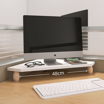 三角电脑增高架桌面显示器垫高置B物架办公室工位转角屏幕收纳架