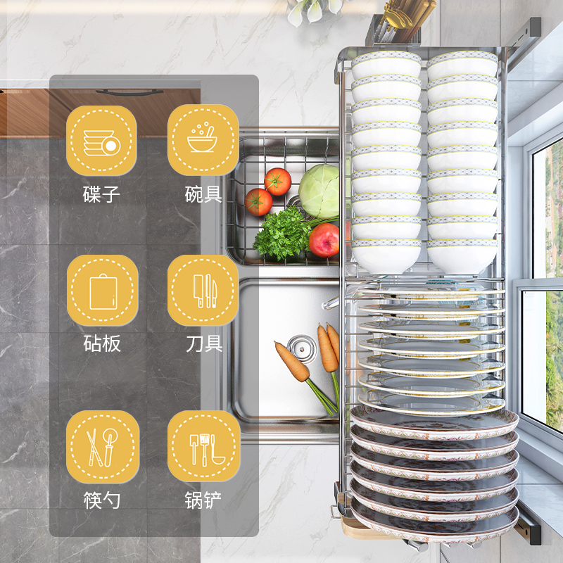 厨房水槽置d物架壁挂式沥水碗架不锈钢水池放碗碟碗盘洗碗槽收纳