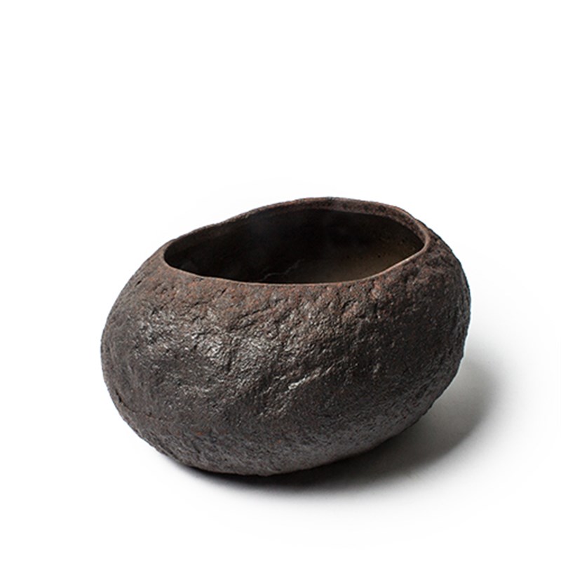 纯手工粗陶花盆复古陶瓷花器茶席摆件水I盂水培土培多肉铜钱草怀