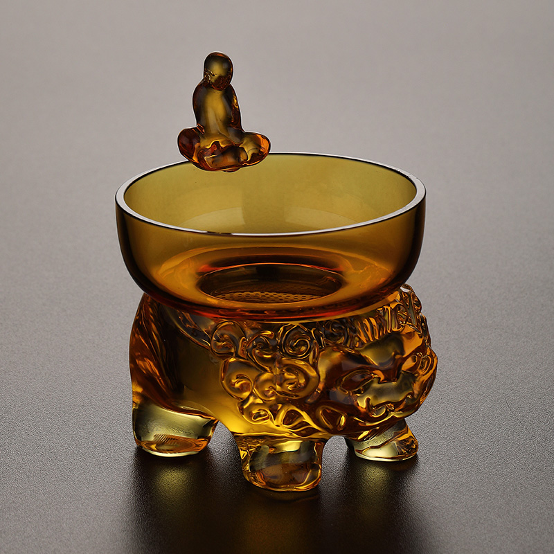 高级感玻璃d茶漏托架茶叶过滤网激光打孔滤茶器支架公道杯茶道零