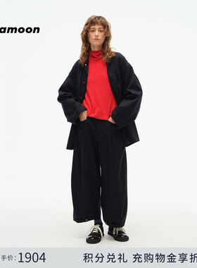 【2025秋冬新品】fafamoon设计师品牌 女士可收脚羊毛九分裤