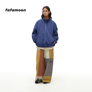 fafamoon设计师品牌秋冬女士两面穿抓绒拉链外套