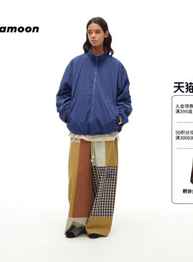 fafamoon设计师品牌秋冬女士两面穿抓绒拉链外套