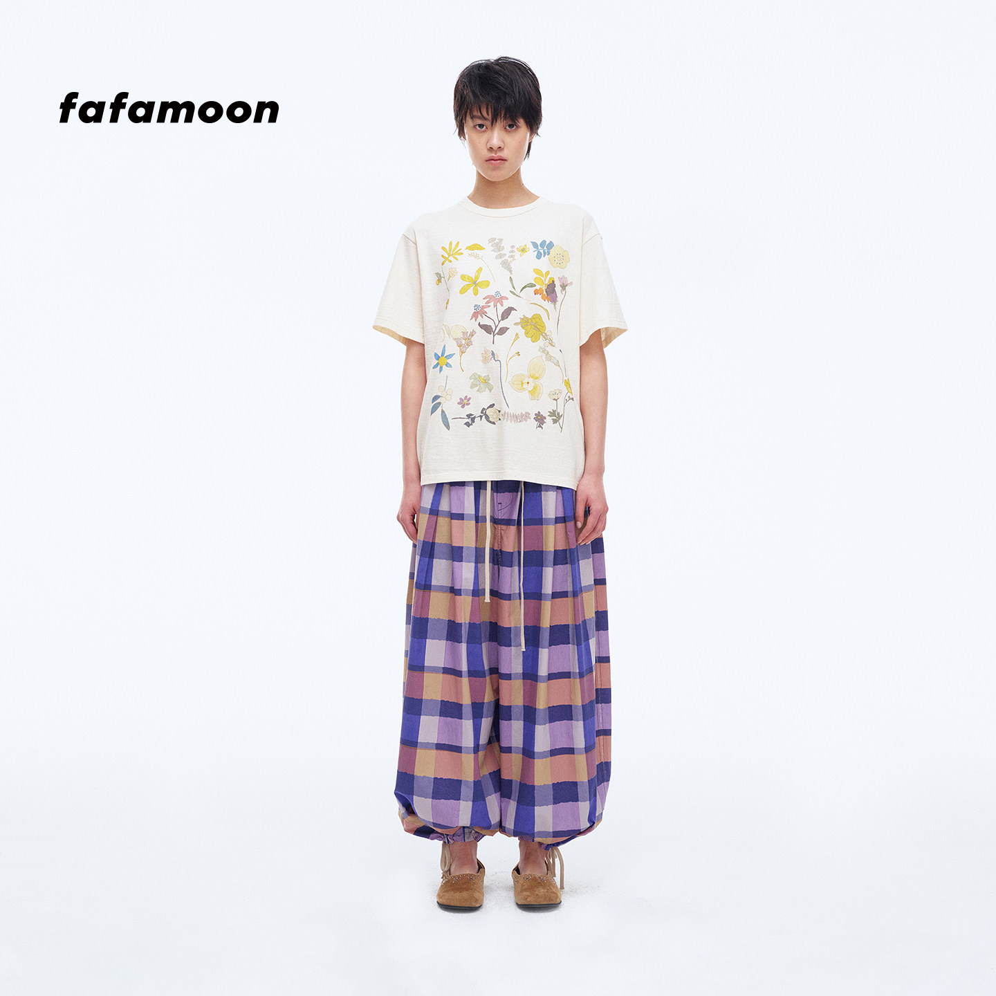 【2026早秋新品】fafamoon设计师品牌 夏日花卉印花T恤