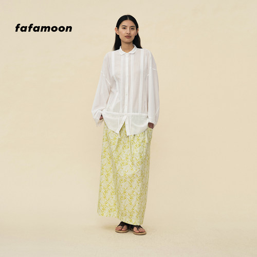 【2026夏季新品】fafamoon设计师品牌 可调节棉质印花半身裙