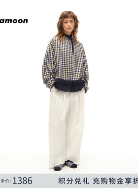 【博主同款】fafamoon2025秋冬新品 长袖衬衫刺绣装饰花边衬衣