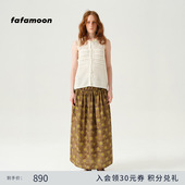 休闲半身裙 新品 2025夏季 真丝印花长裙时尚 fafamoon设计师品牌