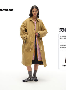 fafamoon设计师品牌秋冬女内胆可脱卸2件套风衣棉服