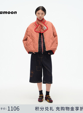 【2025秋冬新品】fafamoon设计师品牌 “点灯人”刺绣六分牛仔裤