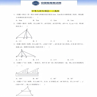 7 至 9年级初中几何专项练习本全覆盖全册几何题型攻克重难点疑点