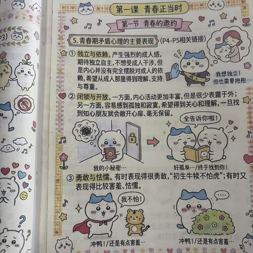 初中七下小四门史地生政知识点总结常考点速记漫画版学习笔记本