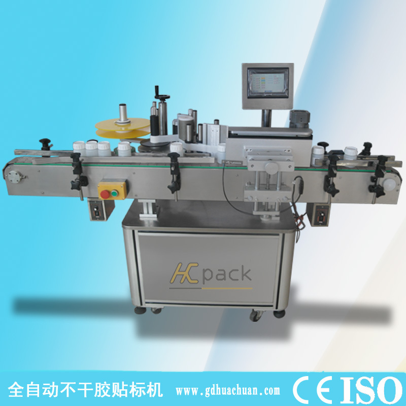 广州华川全自动圆瓶定位贴标机不干胶标签贴标机全自动贴标签机