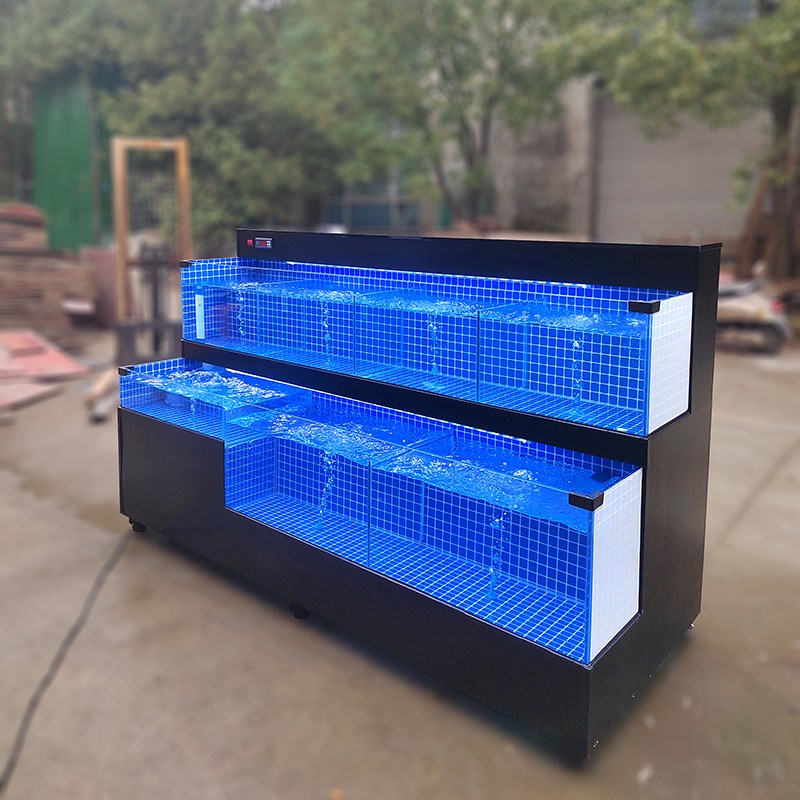 饭店海鲜鱼缸商用移动水产海鲜店贝类池海鲜池制冷一体超市海鲜缸