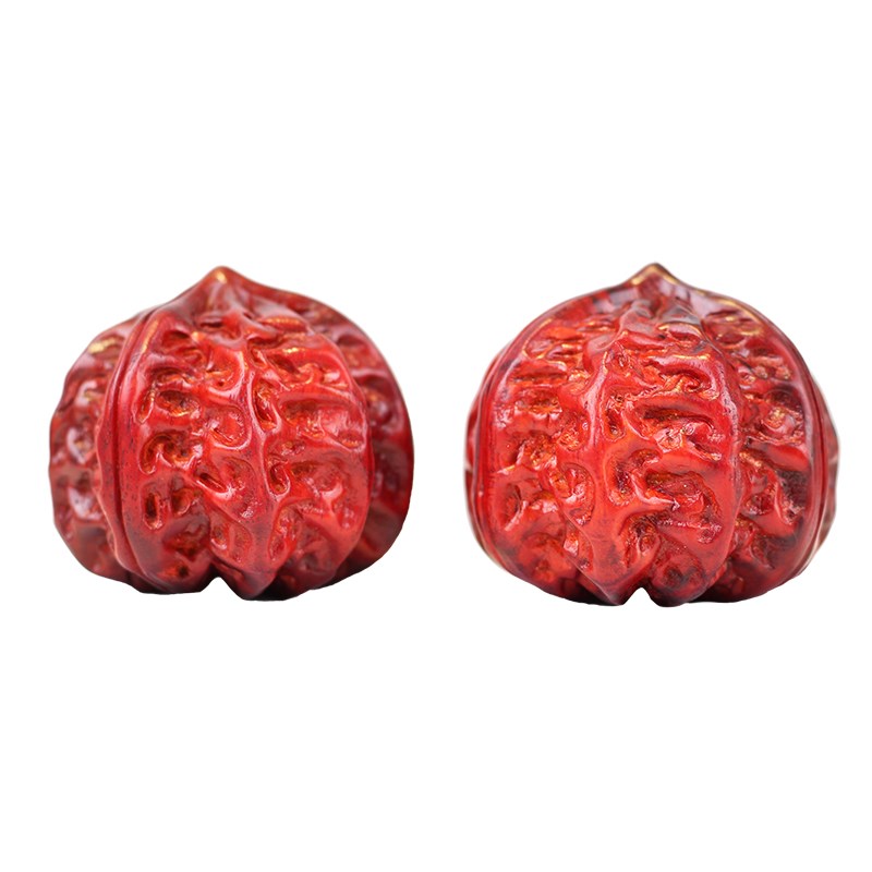 福运昌小叶紫檀手工雕刻木质核桃文玩手把件手球把玩核桃保健球