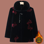 妈妈冬装 水貂绒外套中老年女装 加绒加厚高贵棉服奶奶抗寒皮草大衣