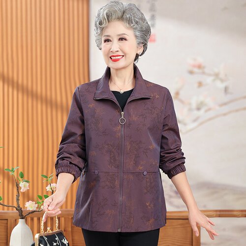 薄款翻领夹克外套老人上衣服
