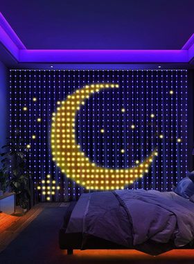 智能窗帘灯TuyaAPP可编程字幕灯连屏RGB幻彩点控背景装饰动态灯串