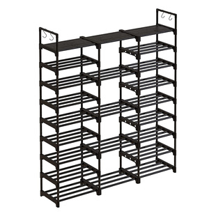 三列九层双排挂钩置物多功能大容量金属简易鞋架收纳 厂家直销