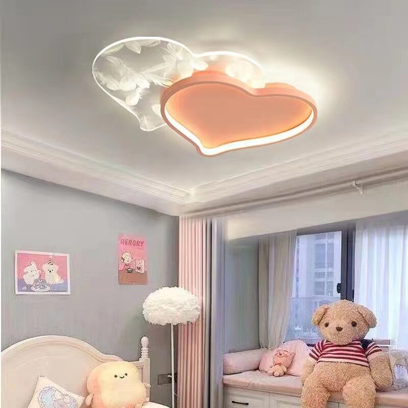 卧室心形羽毛LED吸顶灯
