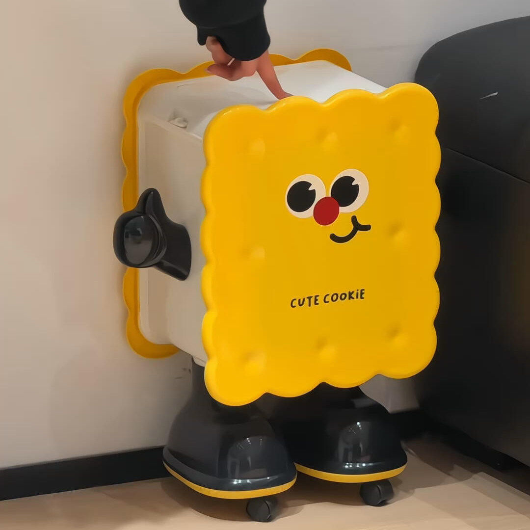 【新家的100个快递】饼干人垃圾桶家用客厅带轮可移动大容量纸篓