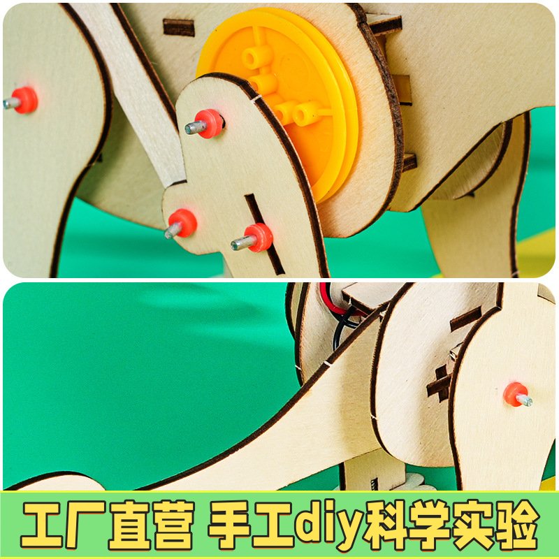 机械三角龙科技小制作科学实验木制拼搭模型儿童手工DIY创意ZE02
