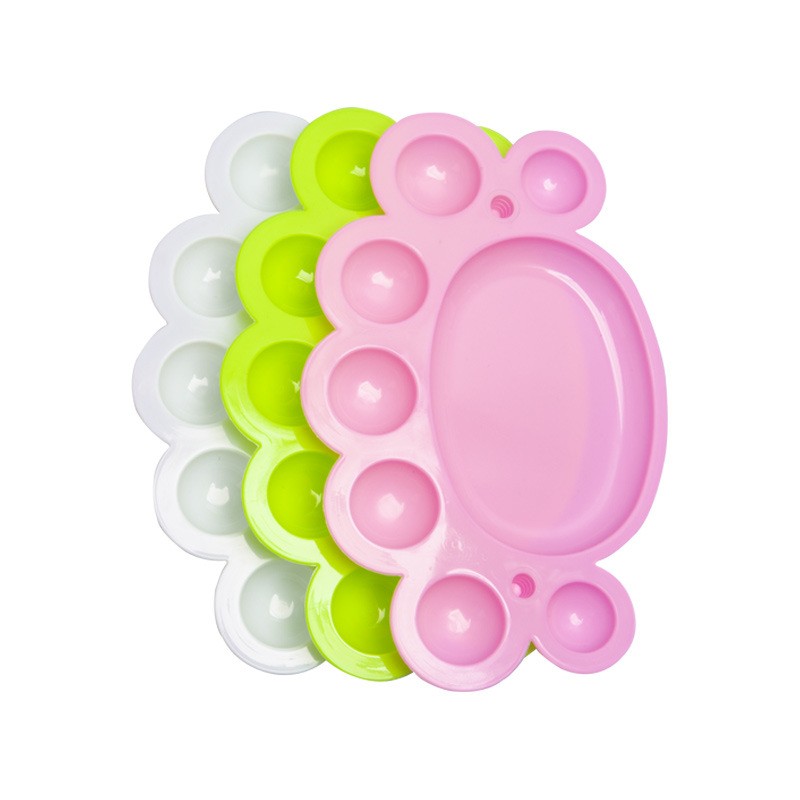 颜料调色盘梅花形10格调色盘塑料儿童绘画DIY涂鸦颜料调色盘