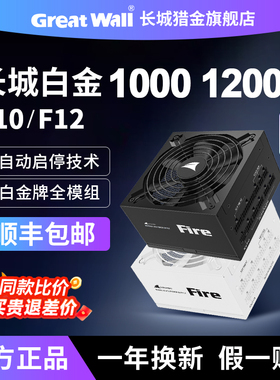 长城电源F10 1000W白金牌全模组F12 1200W台式主机ATX3.1电脑电源