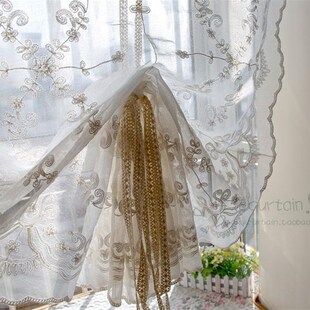 扇形气球帘客厅卧室飘窗纱 成品刺绣提拉帘升降罗马窗帘 素年 韩式