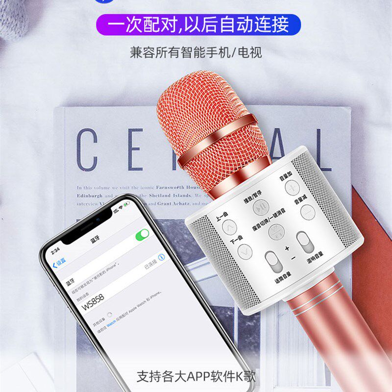 蓝牙麦克风无线话筒音响一体K歌神器直播家用电视掌上KTV小型