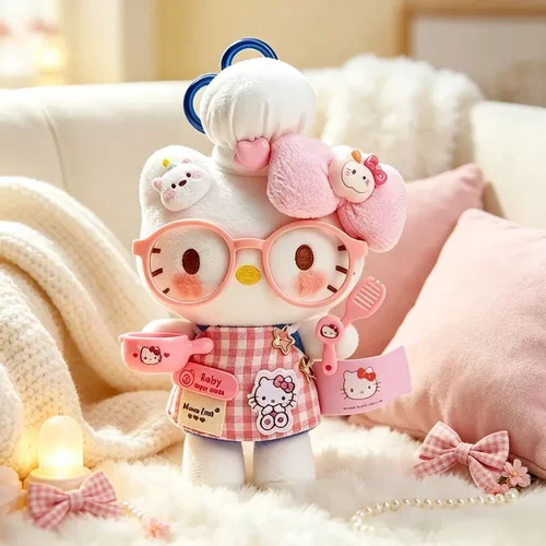 新款厨师帽HELLOKITTY猫毛绒玩具钥匙扣书包挂件公仔娃娃玩偶批货