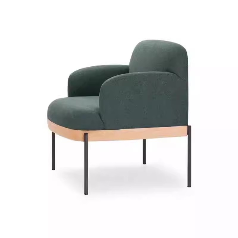 北欧简约网红布艺沙发椅小户型客厅家用单人轻奢双人洽谈会客沙发