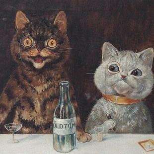 逗趣猫咪装饰画客厅沙发画卧室床头挂画长方形Q画油画动物画电表