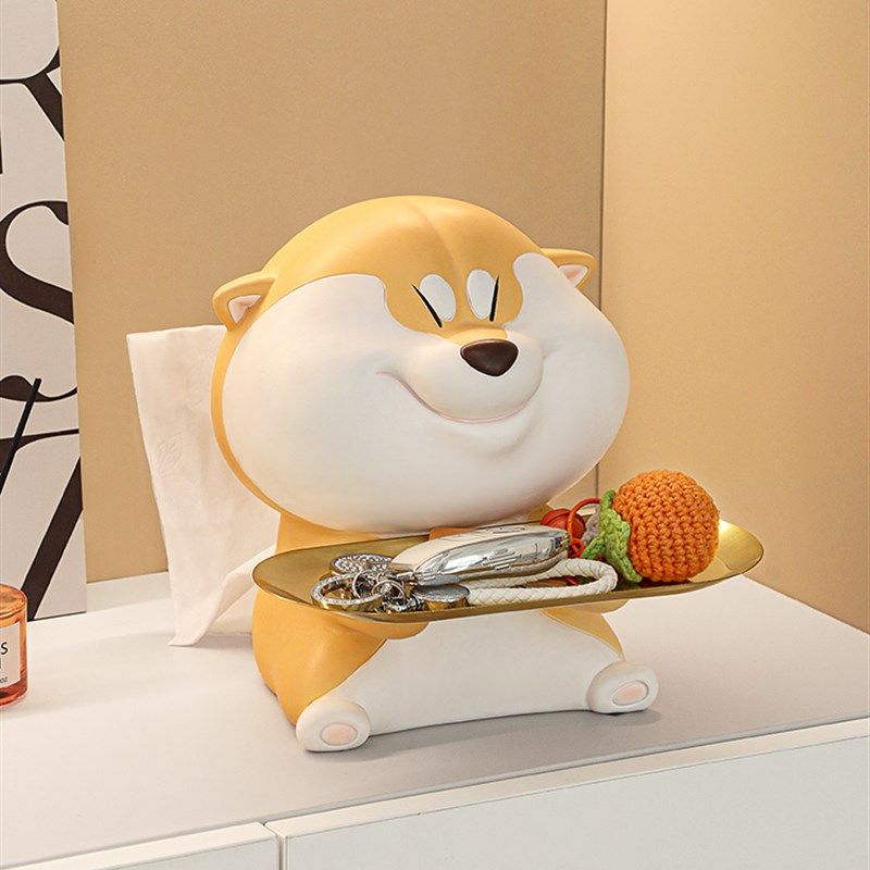 可爱柴犬纸巾盒收纳n摆件客厅卧室茶几餐桌家用抽纸盒办公室装饰,家居饰品,装饰摆件,淘宝优惠券,粉丝福利购,淘宝优惠卷