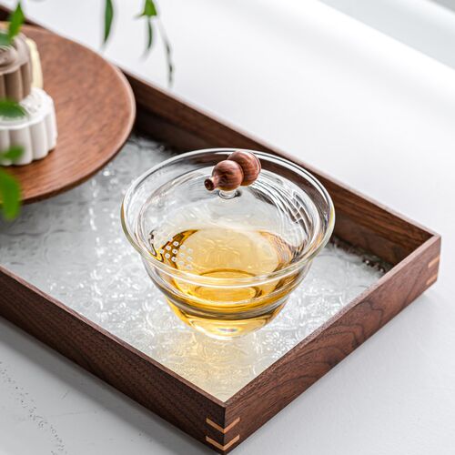 耐热玻璃葫芦盖碗茶具加厚家x用单个茶杯泡茶碗手工不烫手带过滤