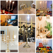 烛台摆件欧式 复古三头五头烛台酒C店婚庆烛台专用西餐厅烛光晚餐