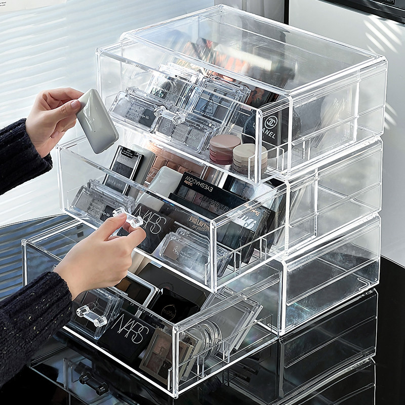 眼影盘收纳盒g亚克力粉饼化妆品置物架桌面甲油彩妆口红分隔抽屉,收纳整理,桌面收纳盒,淘宝优惠券,粉丝福利购,淘宝优惠卷