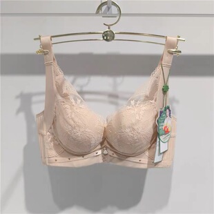 普岚度6805薄棉中厚夹棉性感蕾丝大胸显小软钢收副乳调整型文胸